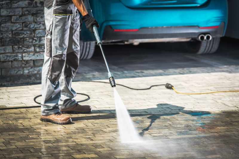 Powerwashing a driveway